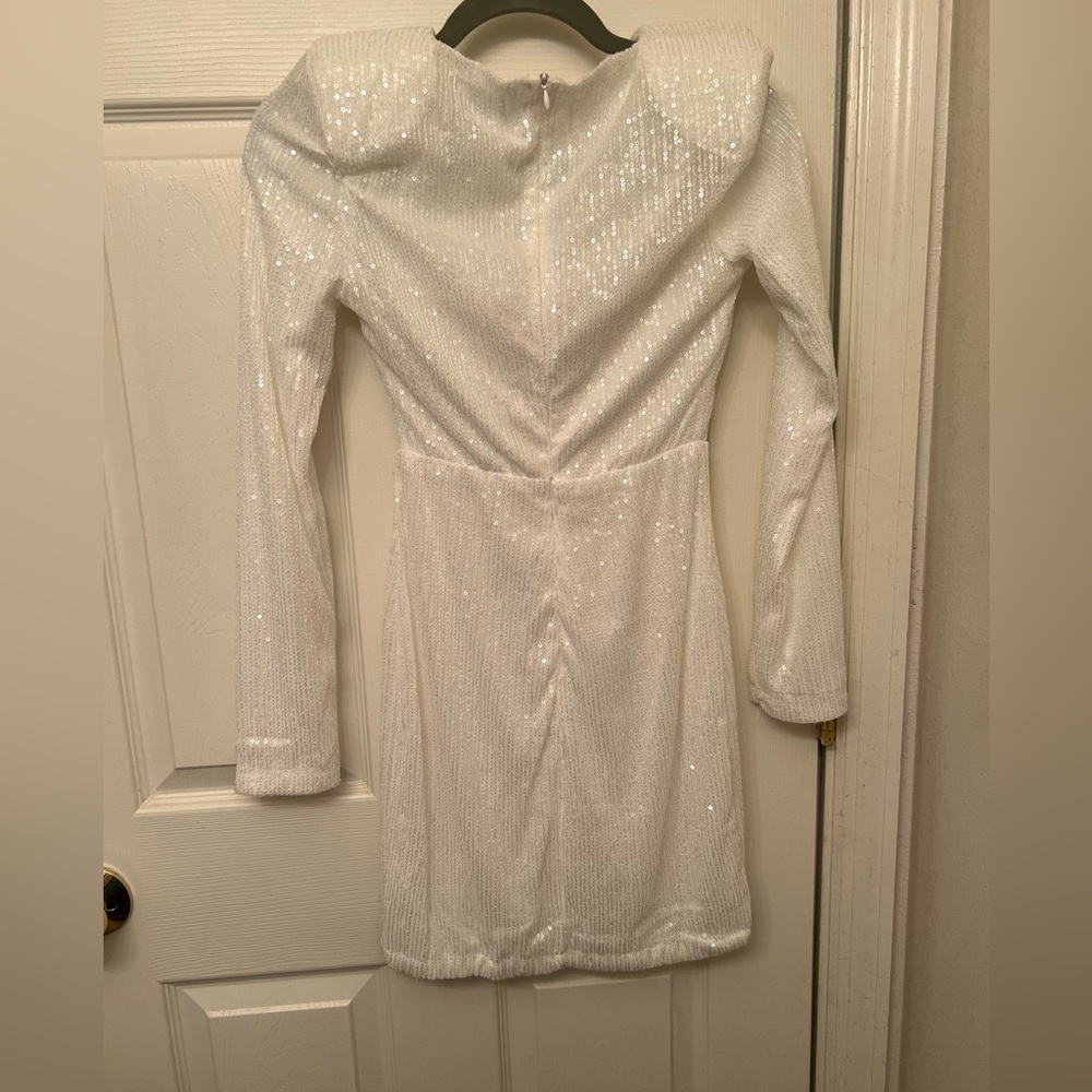 Short white sequin dress